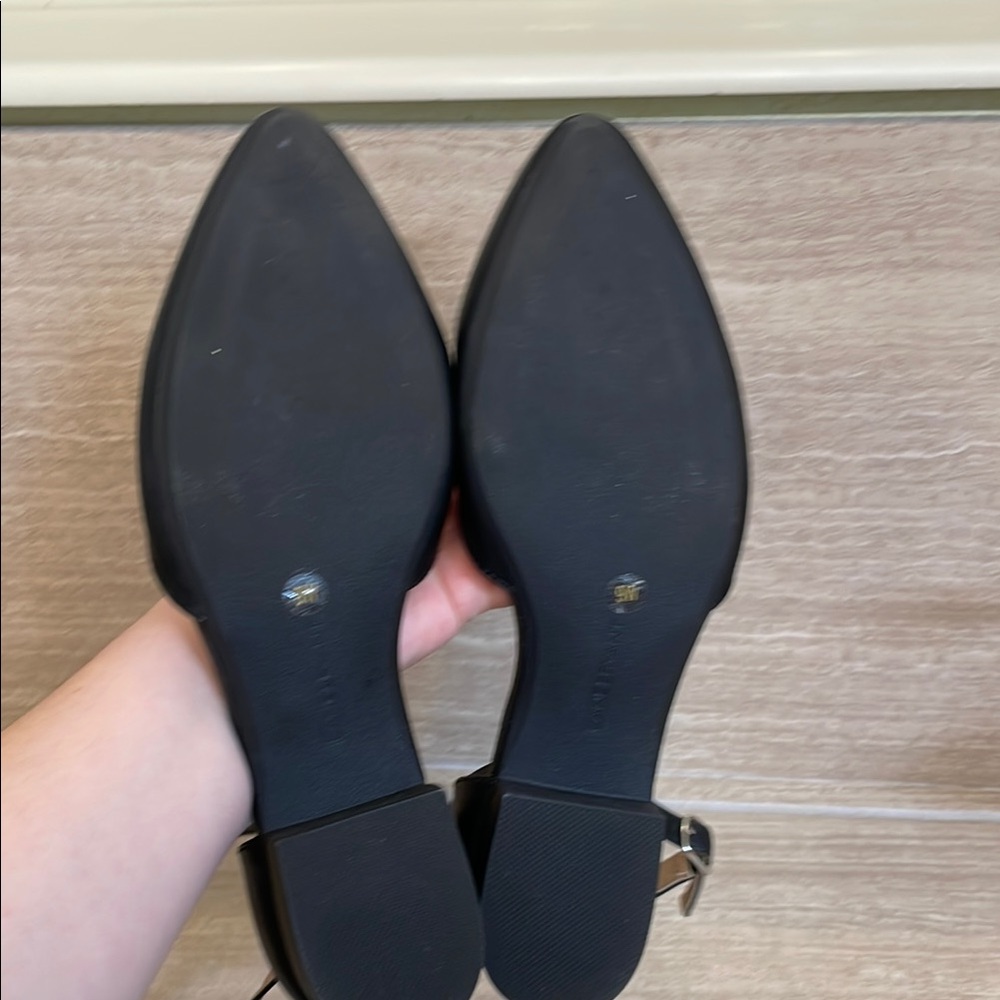LANE BRYANT UEC Women’s Size 9W Elegant Black Ankle Strap Flats Buckle - Picture 8 of 10